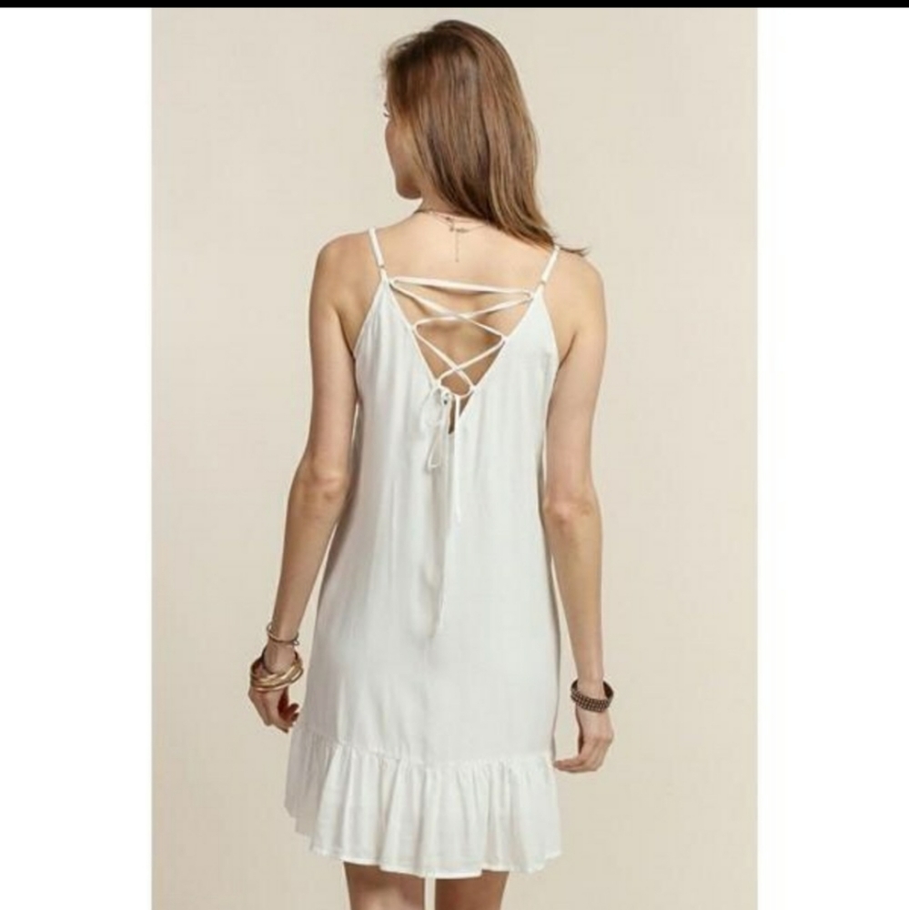 LAST (M) Tassels & Lace embroidered strappy dress - Picture 3 of 4